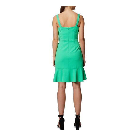 SAGE COLLECTIVE Womens Green Hem Sleeveless Above The Knee Party Tulip Dress 4 - Picture 2 of 2